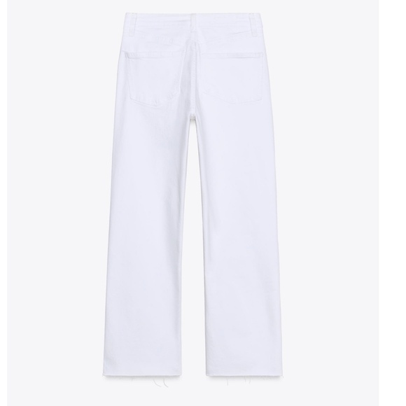 Mid-Rise White Cropped Flare Jeans from Zara w/tags - Picture 3 of 3